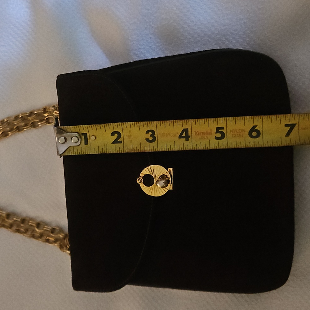 Vintage Brown Suede Bag with Gold Chain - Picture 9 of 12